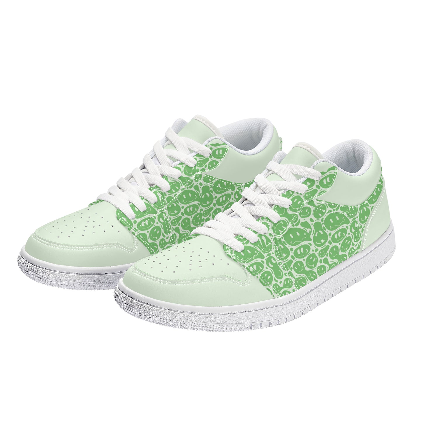 Mint Green Smiley Face - Skate Sneakers