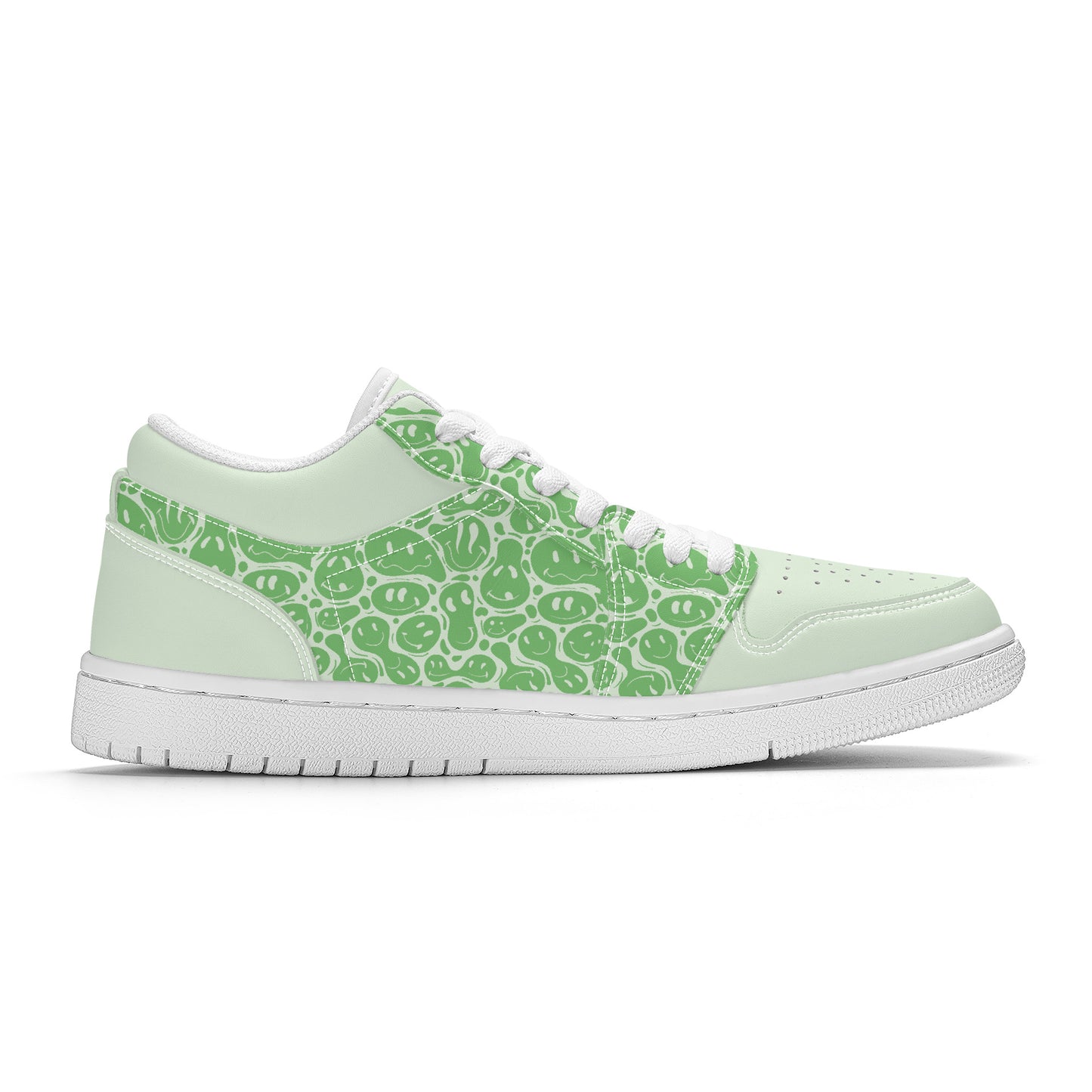 Mint Green Smiley Face - Skate Sneakers