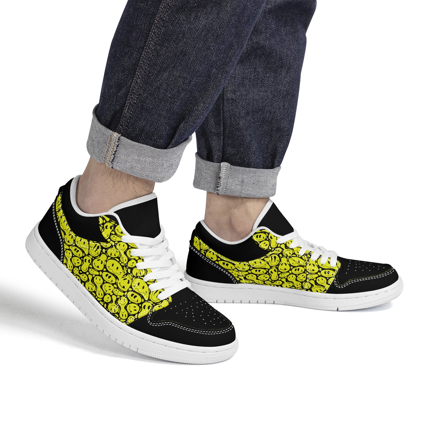 Yellow Smiley Face - Skate Sneakers