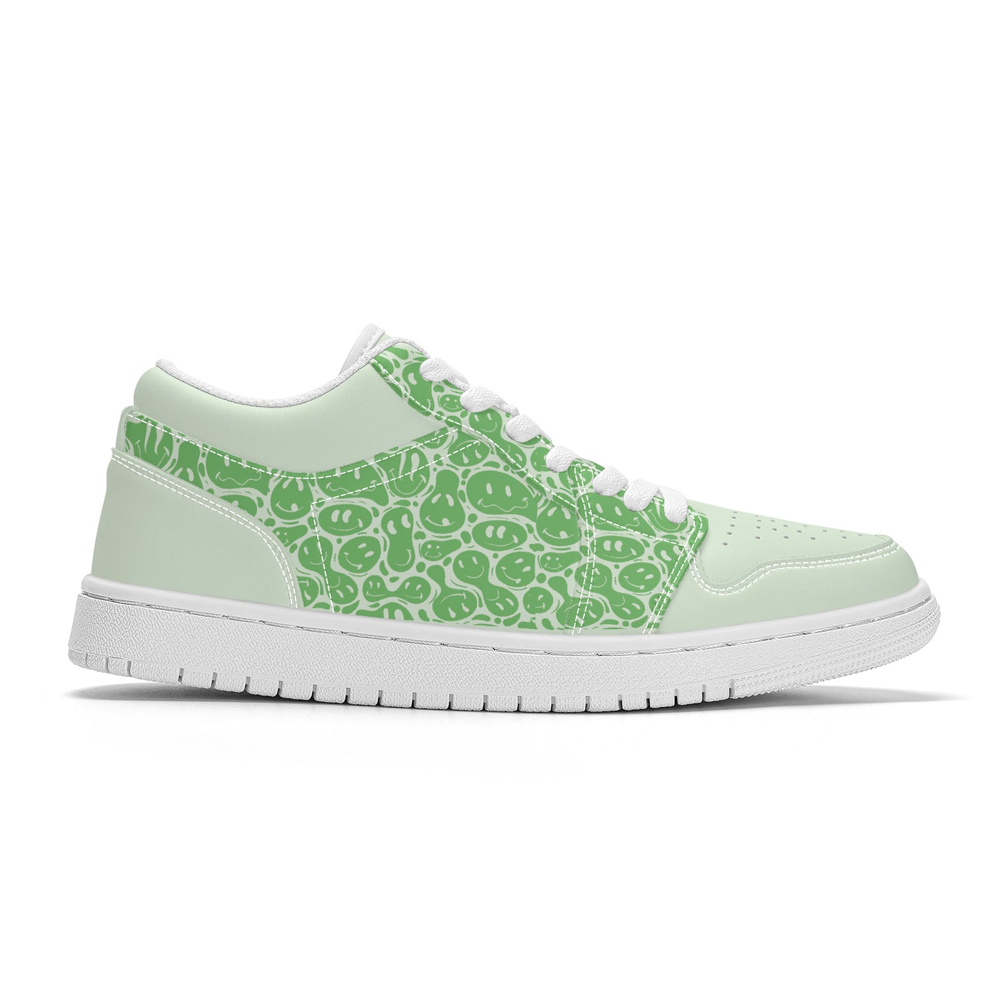 Mint Green Smiley Face - Skate Sneakers