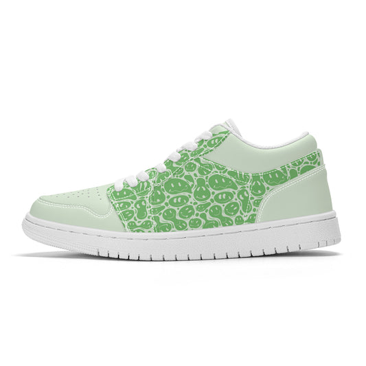 Mint Green Smiley Face - Skate Sneakers