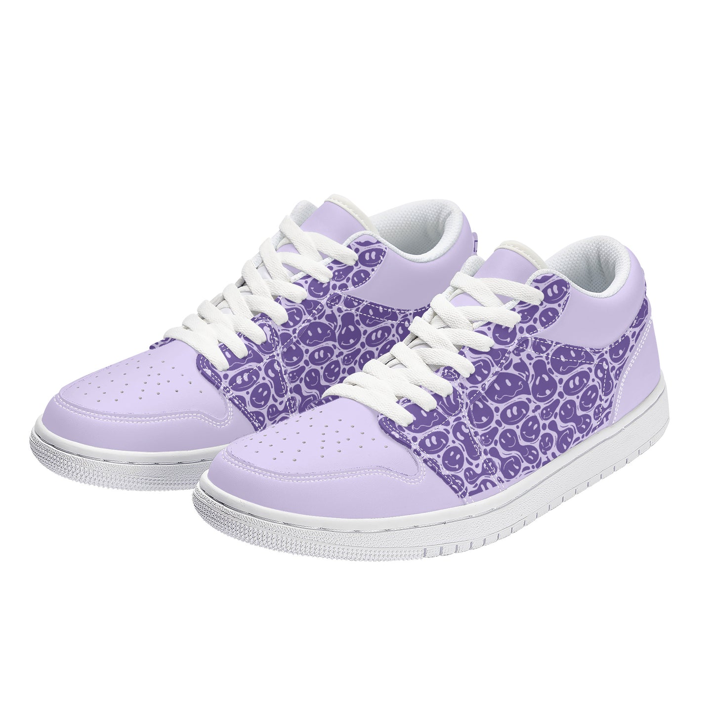 Dark Purple Smiley Face  - Skate Sneakers