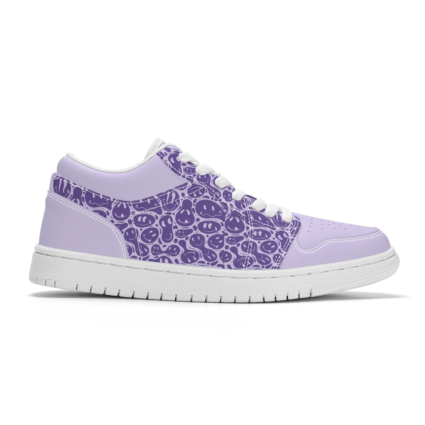 Dark Purple Smiley Face  - Skate Sneakers