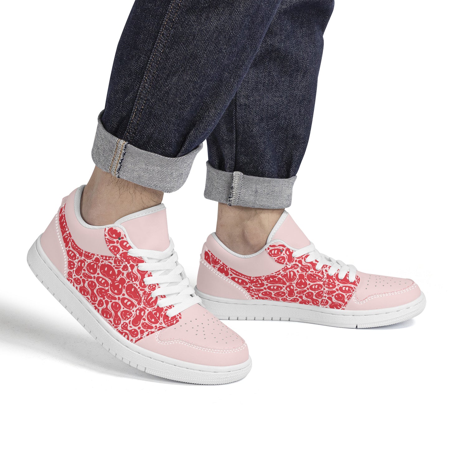 Red Smiley Face - Skate Sneakers