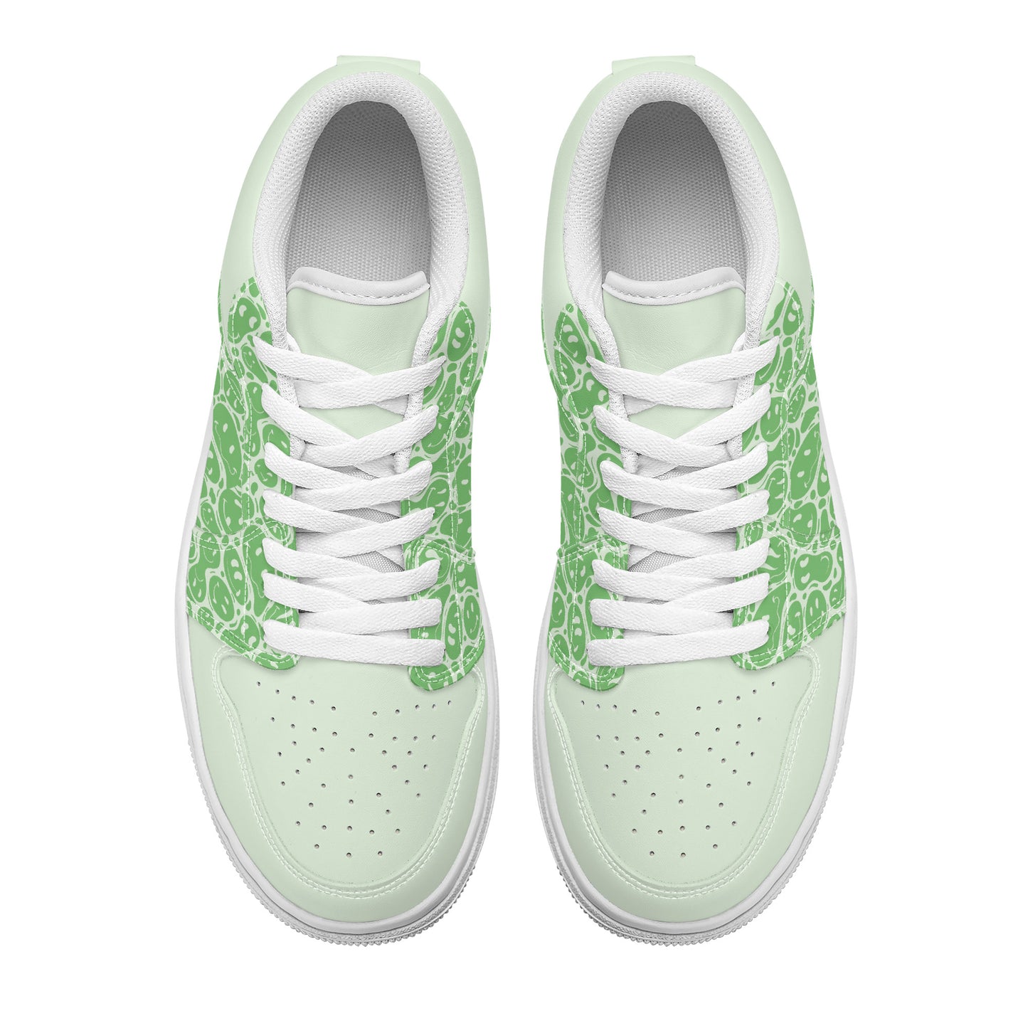 Mint Green Smiley Face - Skate Sneakers