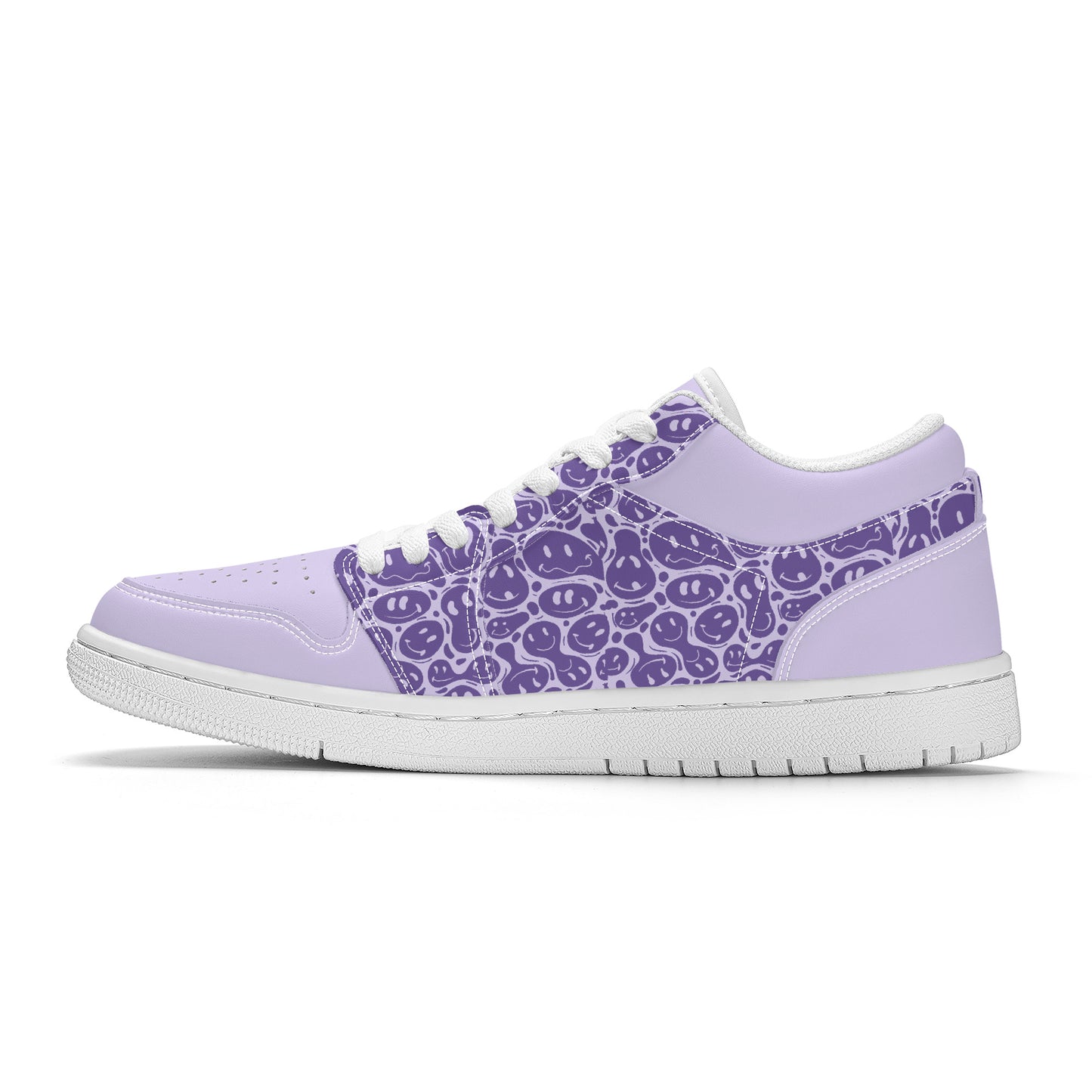 Dark Purple Smiley Face  - Skate Sneakers