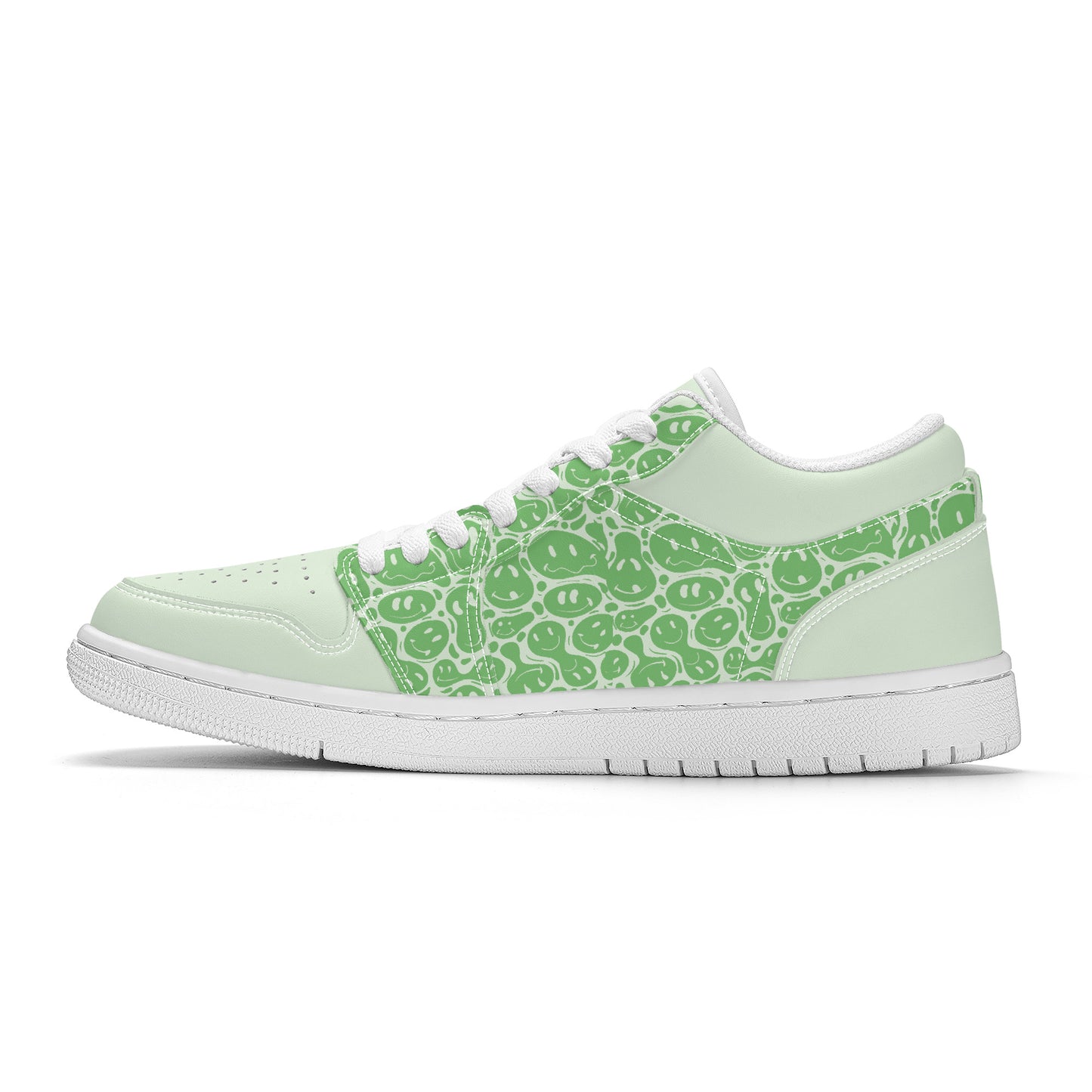 Mint Green Smiley Face - Skate Sneakers