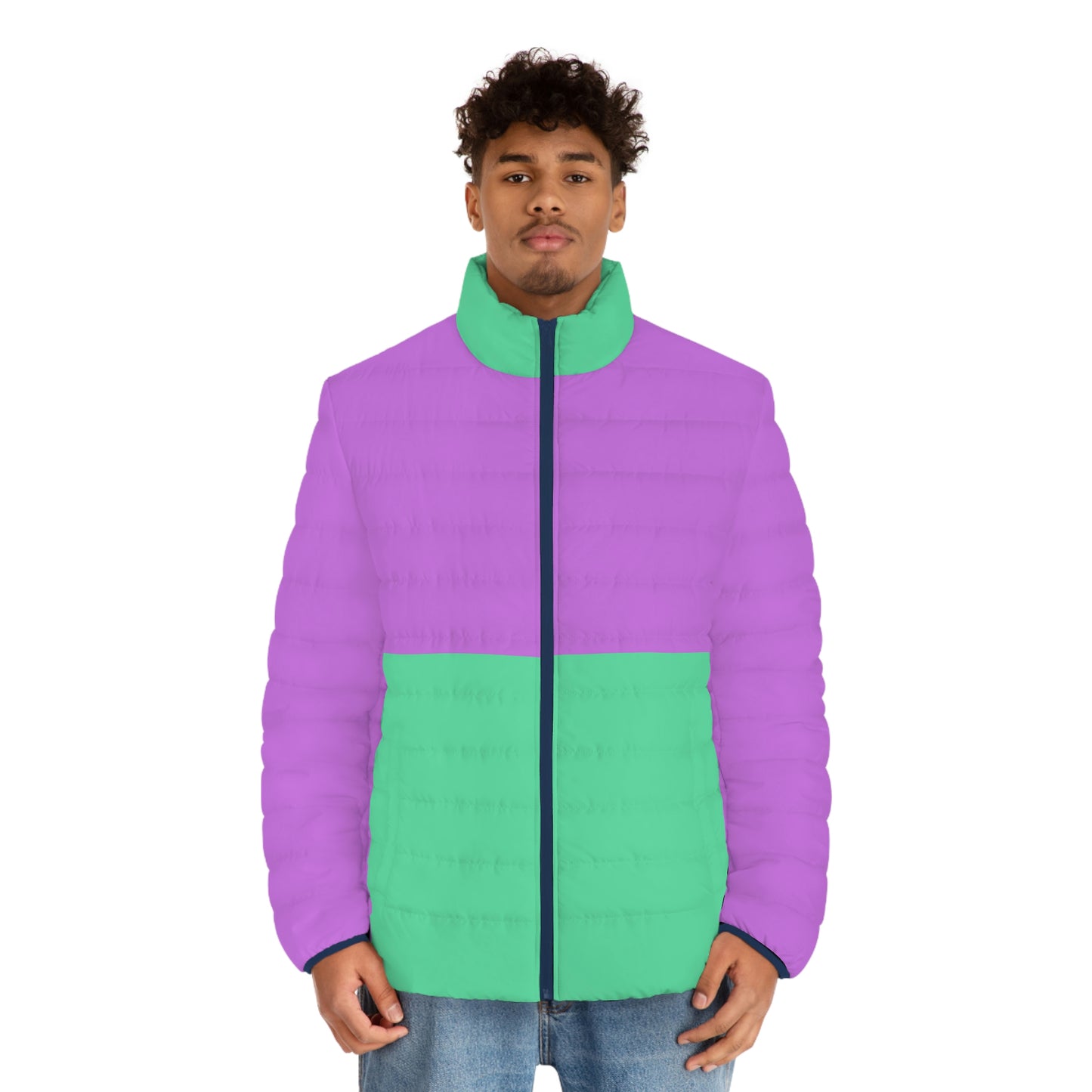 Kapada - Green Purple Design for Winter Puffer Jacket