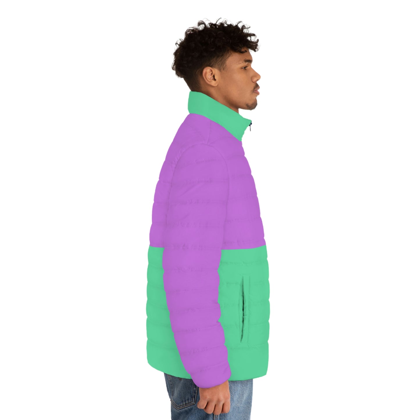 Kapada - Green Purple Design for Winter Puffer Jacket