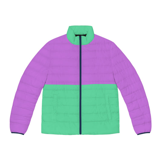 Kapada - Green Purple Design for Winter Puffer Jacket