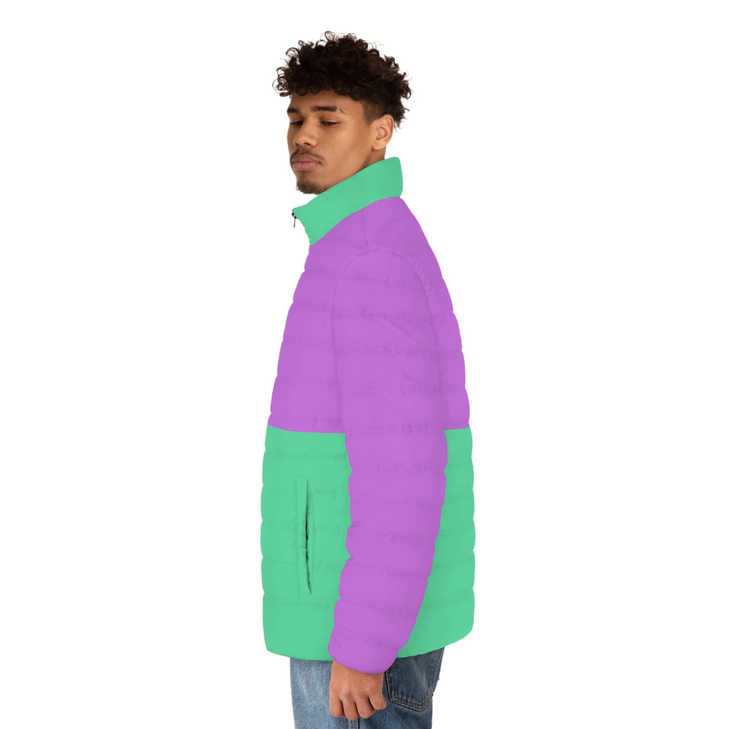 Kapada - Green Purple Design for Winter Puffer Jacket